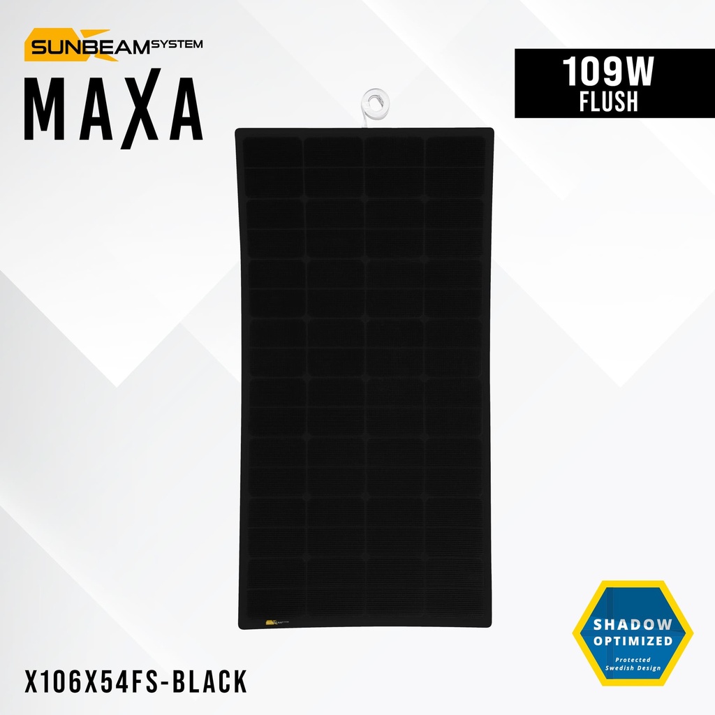 [SB-X106x54FS-Black] Maxa 109W Flush Black (custom) zonnepaneel