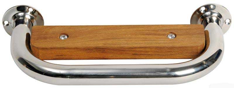 Extra trede van RVS met teak
