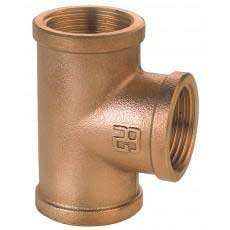 [03075-BRONS] Bronzen T-stuk
