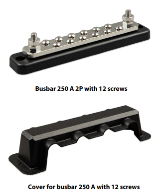[VIVBB125021220] Busbar 250A 2P with 12 screws + cover